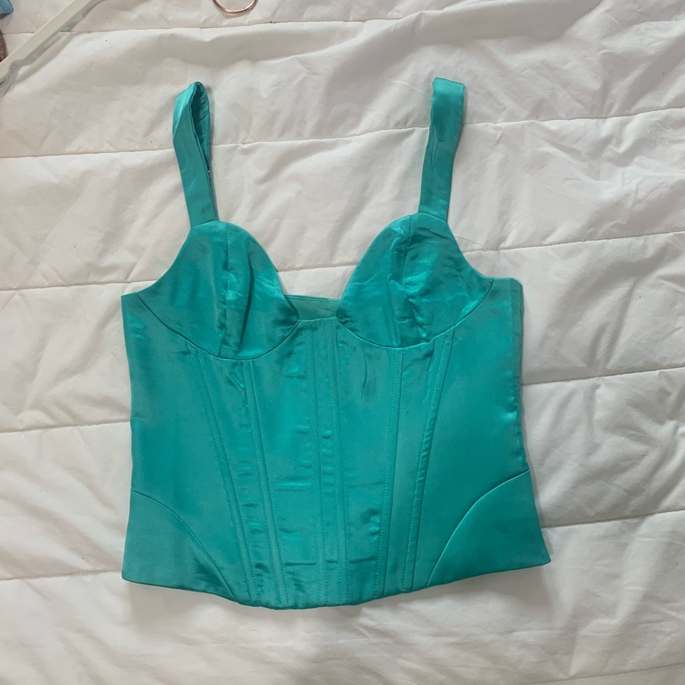 Princess Polly Teal Crop Top